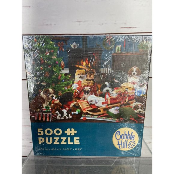 Cobblehill Christmas Puppies 500 Piece Jigsaw Puzzle - Picture 2 of 12